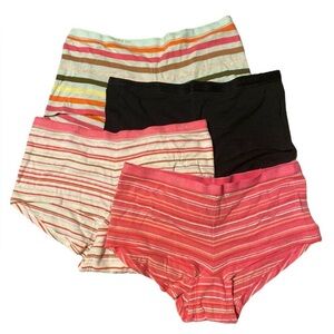 VTG Victoria's Secret Striped Cotton Logo Band Boyshort panties VS SMALL S